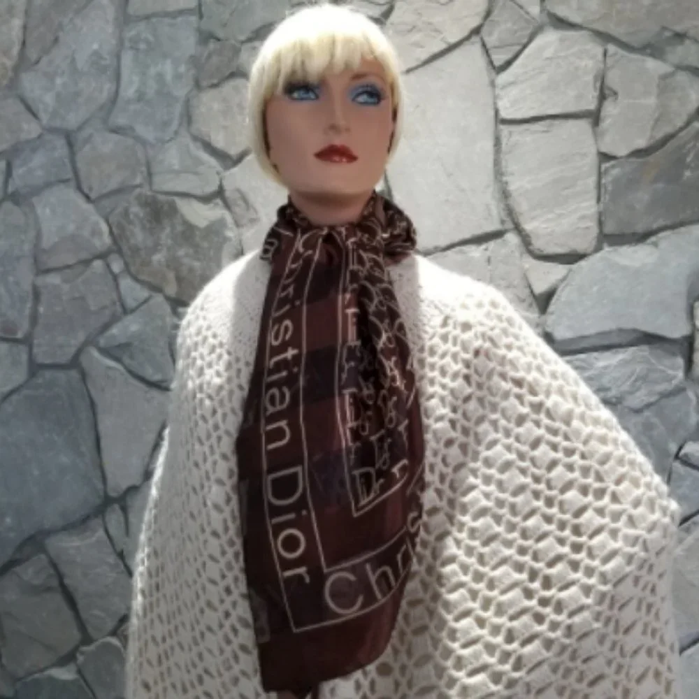 Dior Brown and Cream Scarf